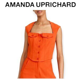 Amanda Uprichard Orange Corset Top Size M